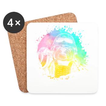 English Bulldog Retro - Coasters (set of 4) - white - Front