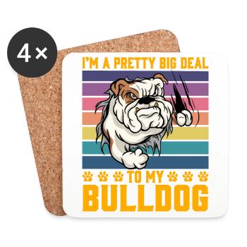 Je suis un gros problème pour mon Bulldog - Dessous de verre (lot de 4) - blanc - Devant