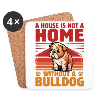 Une maison n’est pas une maison sans bouledogue - Dessous de verre (lot de 4) - blanc - Devant
