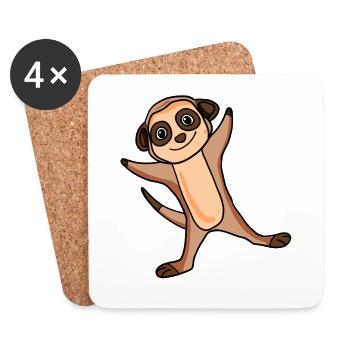 Suricate - Dessous de verre (lot de 4) - blanc - Devant