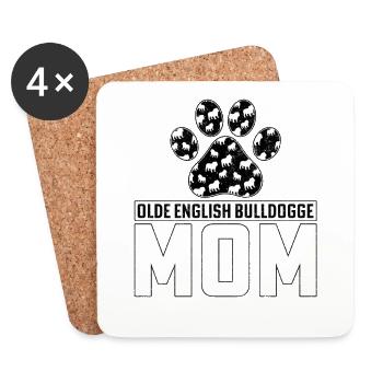 Olde english bulldog mom - Coasters (set of 4) - white - Front