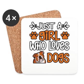 Juste une fille qui aime les chiens - Dessous de verre (lot de 4) - blanc - Devant