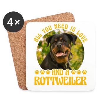 All you need is love and a Rottweiler - Untersetzer (4er-Set) - Weiß - Vorne