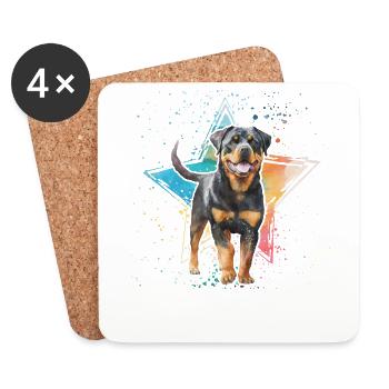 Rottweiler Retro - Coasters (set of 4) - white - Front