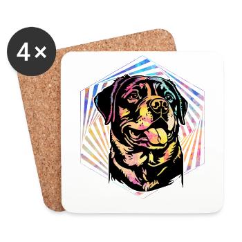 Rottweiler - Coasters (set of 4) - white - Front