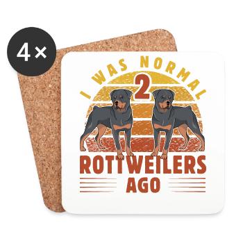 I was normal 2 Rottweilers ago - Untersetzer (4er-Set) - Weiß - Vorne