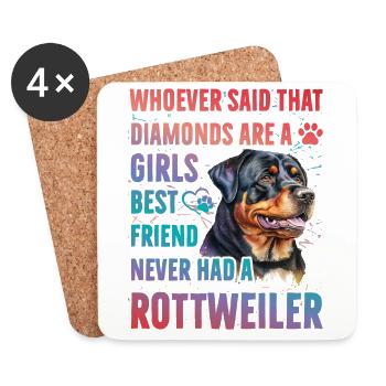 Rottweiler Meilleure amie des femmes - Dessous de verre (lot de 4) - blanc - Devant