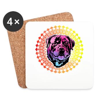 Rottweiler Retro - Coasters (set of 4) - white - Front