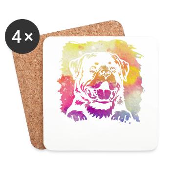 Rottweiler Retro - Coasters (set of 4) - white - Front