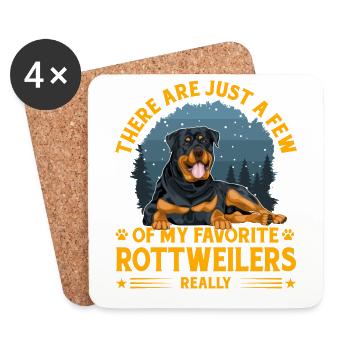 Rottweiler drôle de dicton - Dessous de verre (lot de 4) - blanc - Devant
