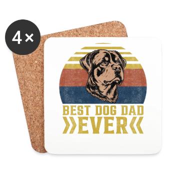 Best dog dad ever Rottweiler - Untersetzer (4er-Set) - Weiß - Vorne