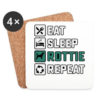 Manger dormir pourri Répéter - Dessous de verre (lot de 4) - blanc - Devant