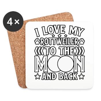 I love my Rottweiler to the moon and back - Coasters (set of 4) - white - Front