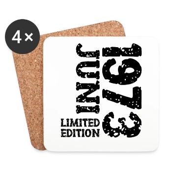 1973 Juni Limited Edition Geburtstag Geschenk - Untersetzer (4er-Set) - Weiß - Vorne