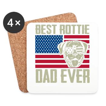 Best rottie dad ever - Untersetzer (4er-Set) - Weiß - Vorne