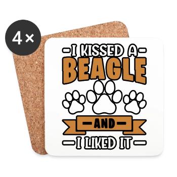 I kissed a beagle and I liked it - Coasters (set of 4) - white - Front