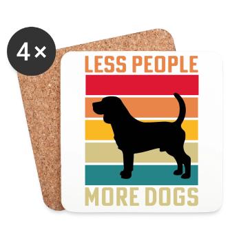 Moins de gens plus de chiens - Dessous de verre (lot de 4) - blanc - Devant