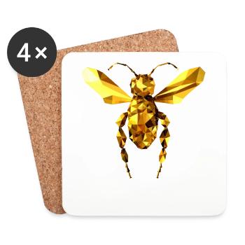 Biene Honig Bienenzüchter Bienenboss Imker Bienen - Untersetzer (4er-Set) - Weiß - Vorne