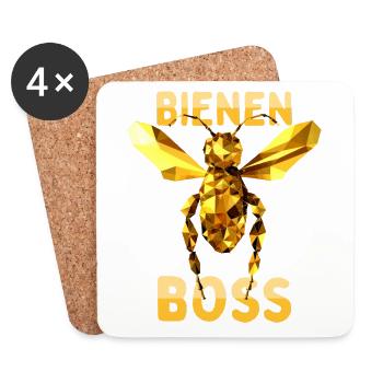 Bienenboss Imker Honig Dealer Bienenzüchter Bienen - Untersetzer (4er-Set) - Weiß - Vorne