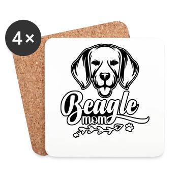 Beagle Mom - Untersetzer (4er-Set) - Weiß - Vorne