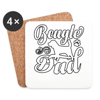Beagle dad - Untersetzer (4er-Set) - Weiß - Vorne