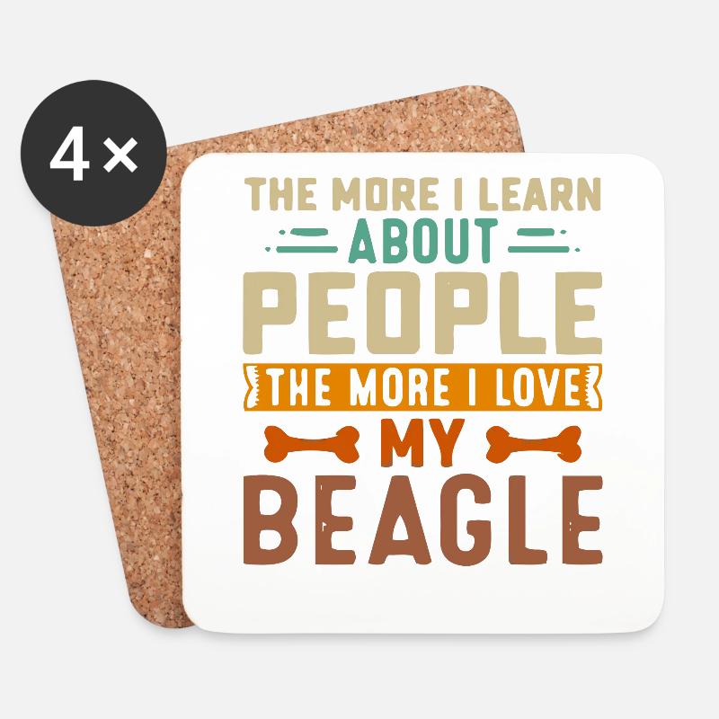Lustiger Spruch Beagle Hunde - Untersetzer (4er-Set) - Weiß