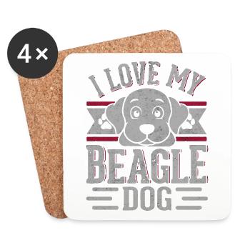 I love my beagle dog - Untersetzer (4er-Set) - Weiß - Vorne