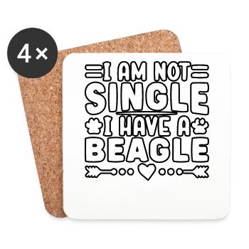 I am not single I have a Beagle - Untersetzer (4er-Set) - Weiß - Vorne
