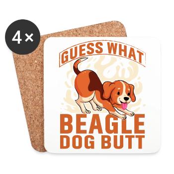 Guess what Beagle Dog Butt - Untersetzer (4er-Set) - Weiß - Vorne