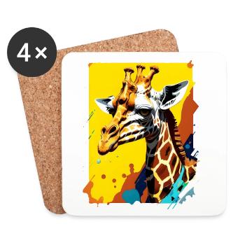 Giraffe Color Explosion Neon - Coasters (set of 4) - white - Front