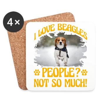 I love Beagles People not so much - Coasters (set of 4) - white - Front