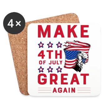 Make 4th of July great again - Coasters (set of 4) - white - Front