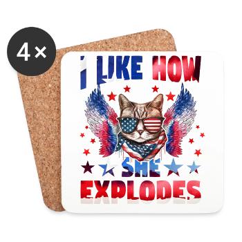I like how she explodes - Coasters (set of 4) - white - Front