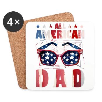 All American Dad - Coasters (set of 4) - white - Front