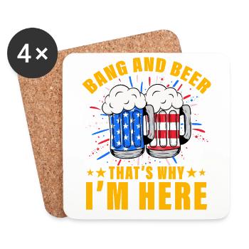 Bang and Beer that's why I'm here - Coasters (set of 4) - white - Front