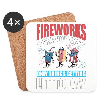 Fireworks are not the only things getting lit - Coasters (set of 4) - white - Front