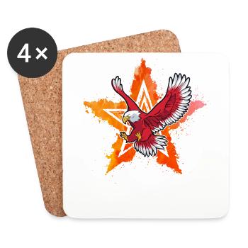 4 juillet Eagle - Dessous de verre (lot de 4) - blanc - Devant