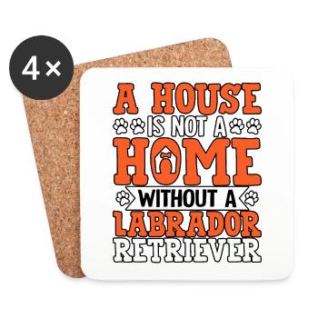 UNE MAISON N’EST PAS UNE MAISON SANS LABRADOR RETRIEVER - Dessous de verre (lot de 4) - blanc - Devant
