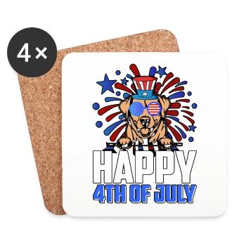 HAPPY 4TH OF JULY - Coasters (set of 4) - white - Front