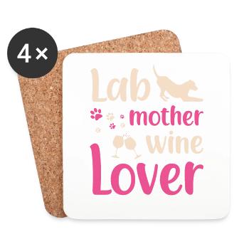 Lab mother wine lover - Coasters (set of 4) - white - Front