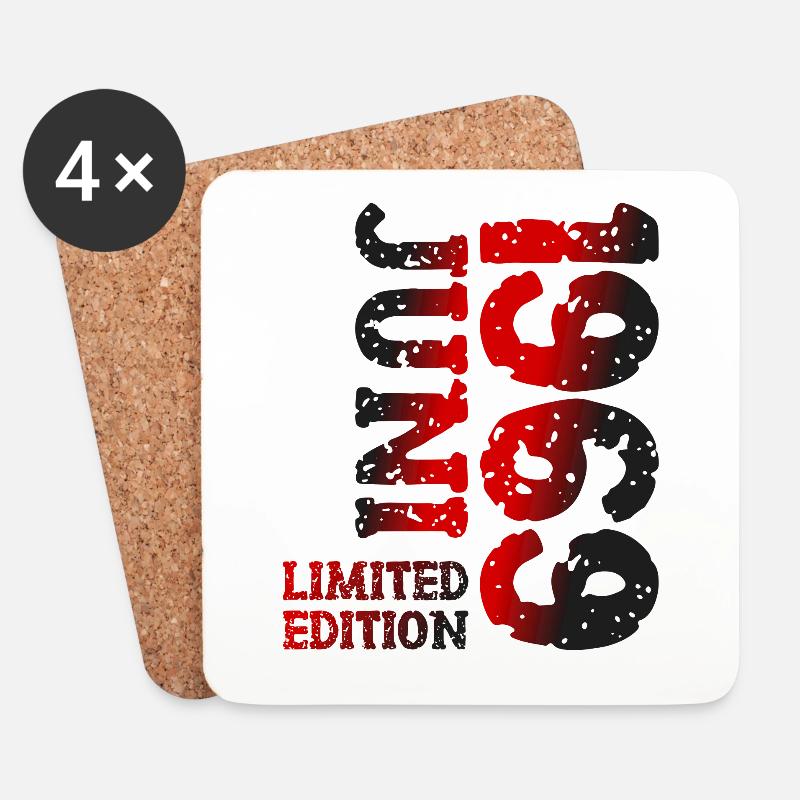 1969 Juni Limited Edition Geburtstag Geschenk - Untersetzer (4er-Set) - Weiß