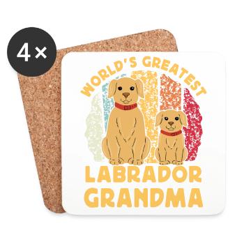 La plus grande grand-mère Labrador du monde - Dessous de verre (lot de 4) - blanc - Devant