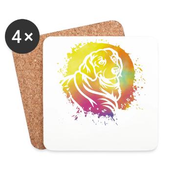 Labrador Rétro - Dessous de verre (lot de 4) - blanc - Devant