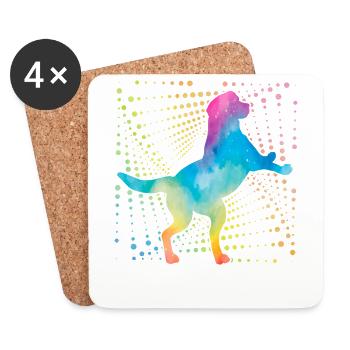 Labrador Rétro - Dessous de verre (lot de 4) - blanc - Devant