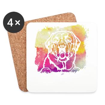 Labrador - Dessous de verre (lot de 4) - blanc - Devant
