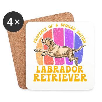 Property of a spoiled rotten Labrador Retriever - Coasters (set of 4) - white - Front