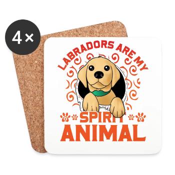 Les labradors sont mon animal spirituel - Dessous de verre (lot de 4) - blanc - Devant