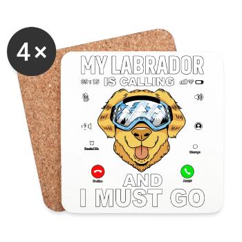 Mes labradors appellent et je dois partir - Dessous de verre (lot de 4) - blanc - Devant