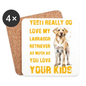 Yes I really love my Labrador - Untersetzer (4er-Set) - Weiß - Vorne