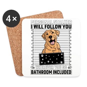 Personal Stalker Je te suivrai Labrador - Dessous de verre (lot de 4) - blanc - Devant